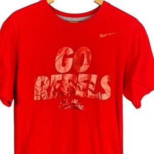 Nike Ole Miss Rebels T-Shirt Mens Medium Red Go Rebels Foil Graphic Tee